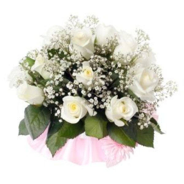 BOUQUET 6 ROSES BLANQUES